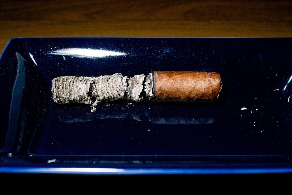 ギルバート・ド・モンサルバート レボリューション ペルラ/Gilbert de Montsalvat Revolution Style Perla Cigar Review｜葉巻/シガー初心者の喫煙レビューブログ｜喫煙終了後ファイナルアッシュ